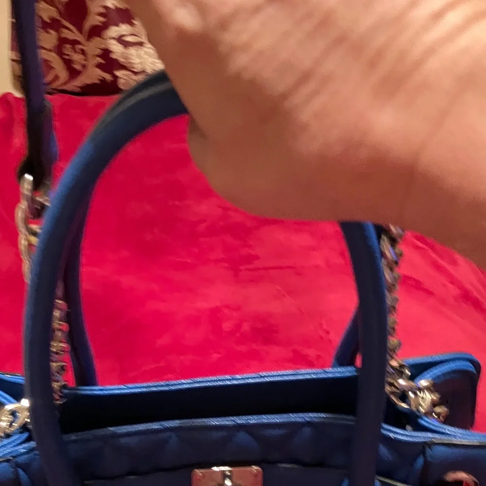 Charming Charlie Royal Blue Quilted Satchel - Picture 7 of 9